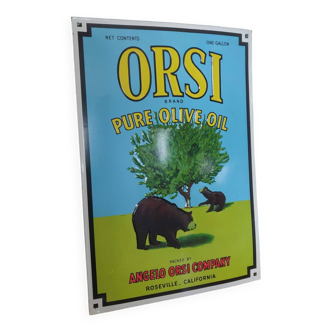 Plaque en métal gaufré publicitaire ORSI