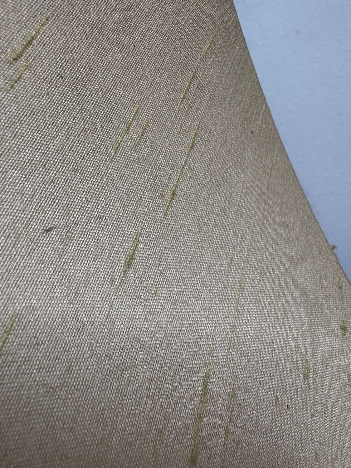 Pair of antique fabric lampshades with fringe