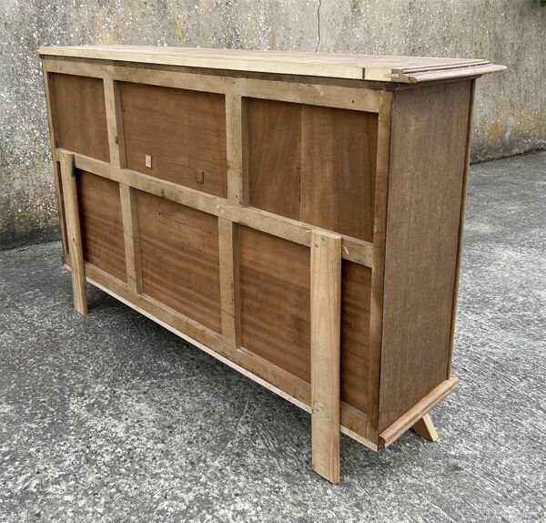 Buffet bas, bar, meuble rangement, bois, pieds compas,