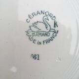 Old flat plates, in earthenware, Céranord St Amand factory