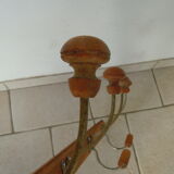 Wall coat rack wood and metal 4 hooks