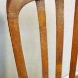Set of four solid oak monastery style chairs
