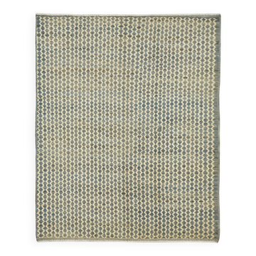 Handmade Turkish One of a Kind 154 cm x 195 cm Blue Wool Carpet