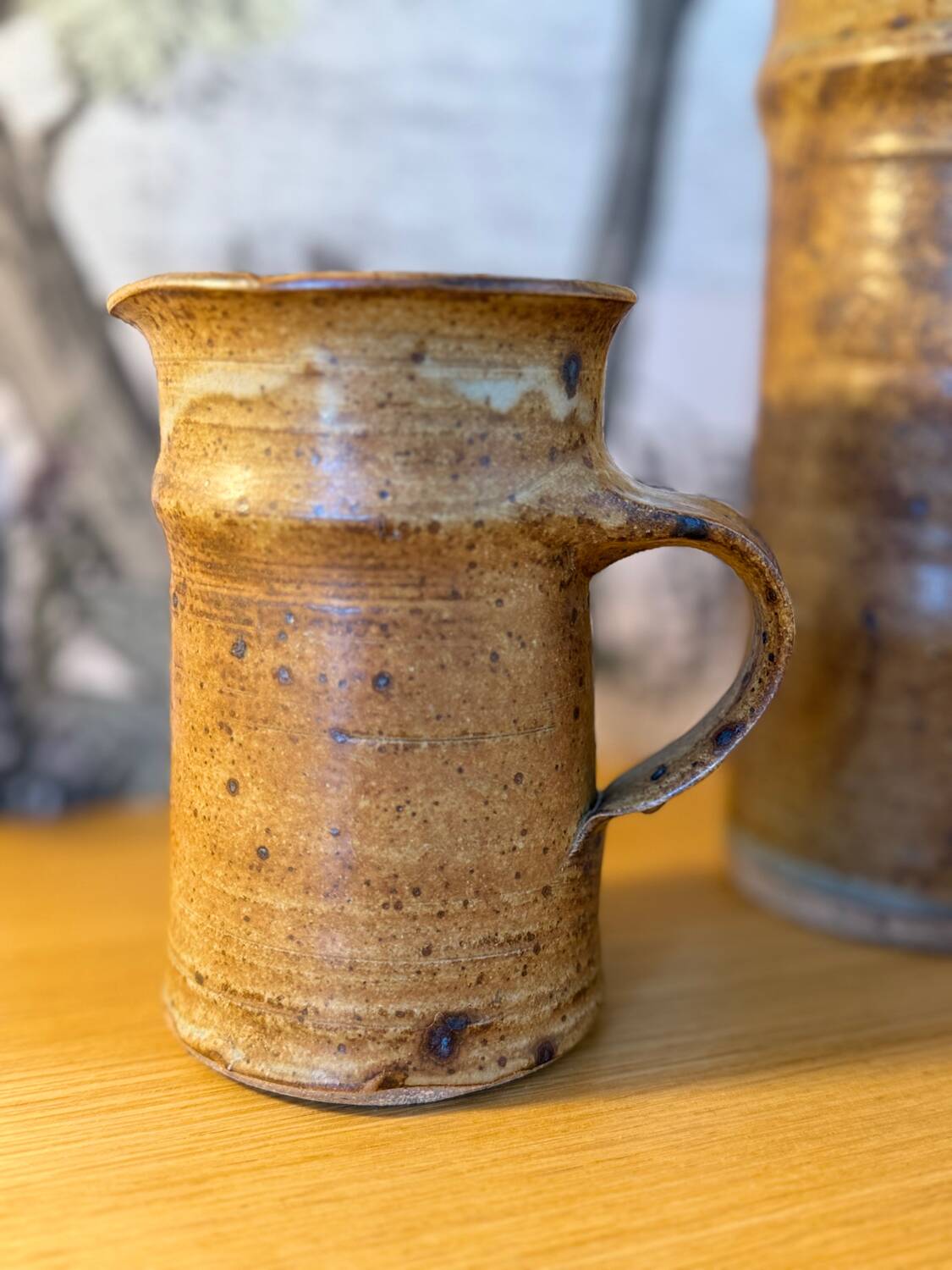 Set of 2 stoneware pitchers