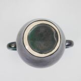 Black and green ceramic vase