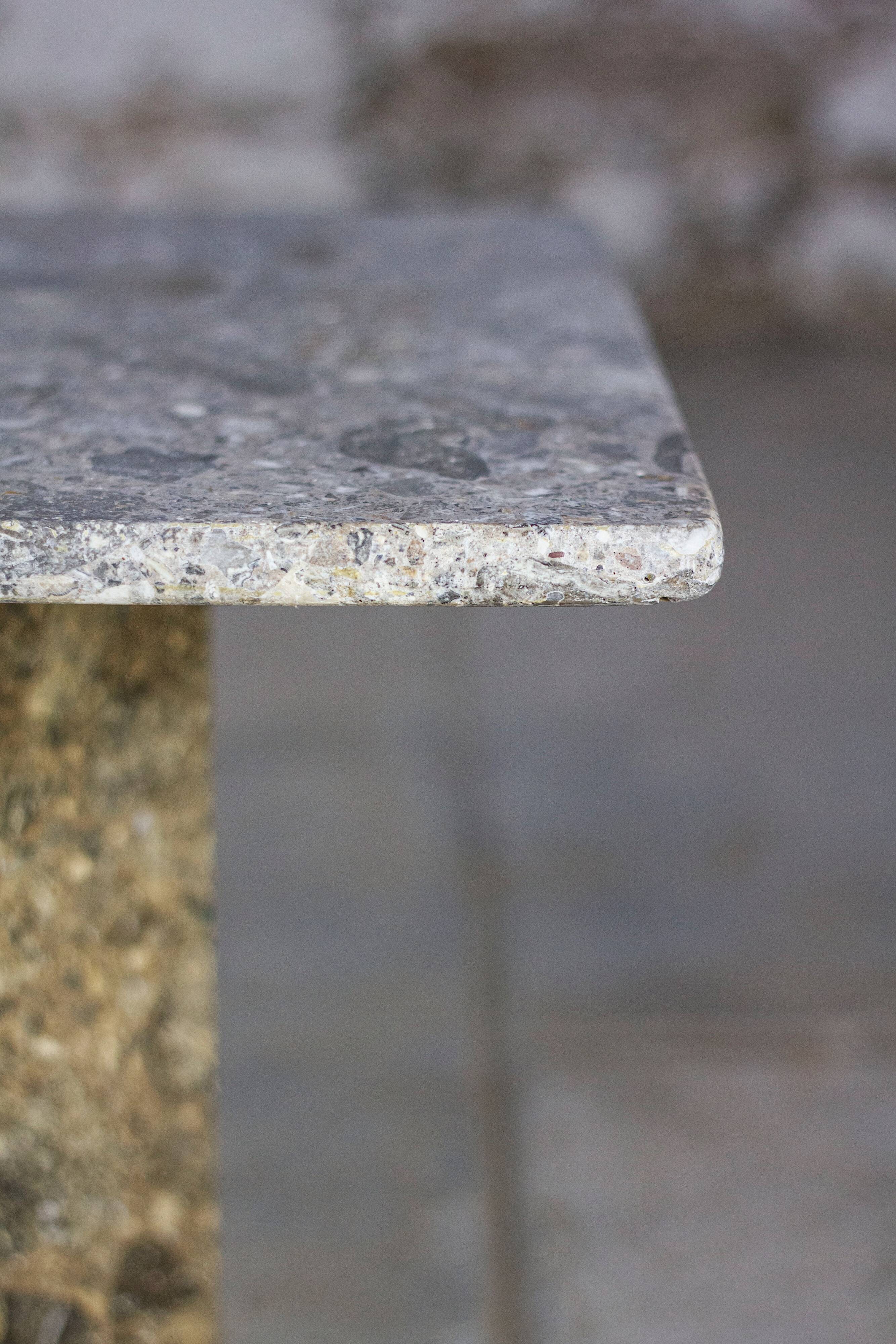 Travertine terrazzo coffee table, 1970
