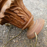 Vintage sculpted lamp and fabric lampshade