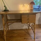 Louis Sognot rattan desk