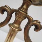 Pair of old brass candlesticks 3 branches