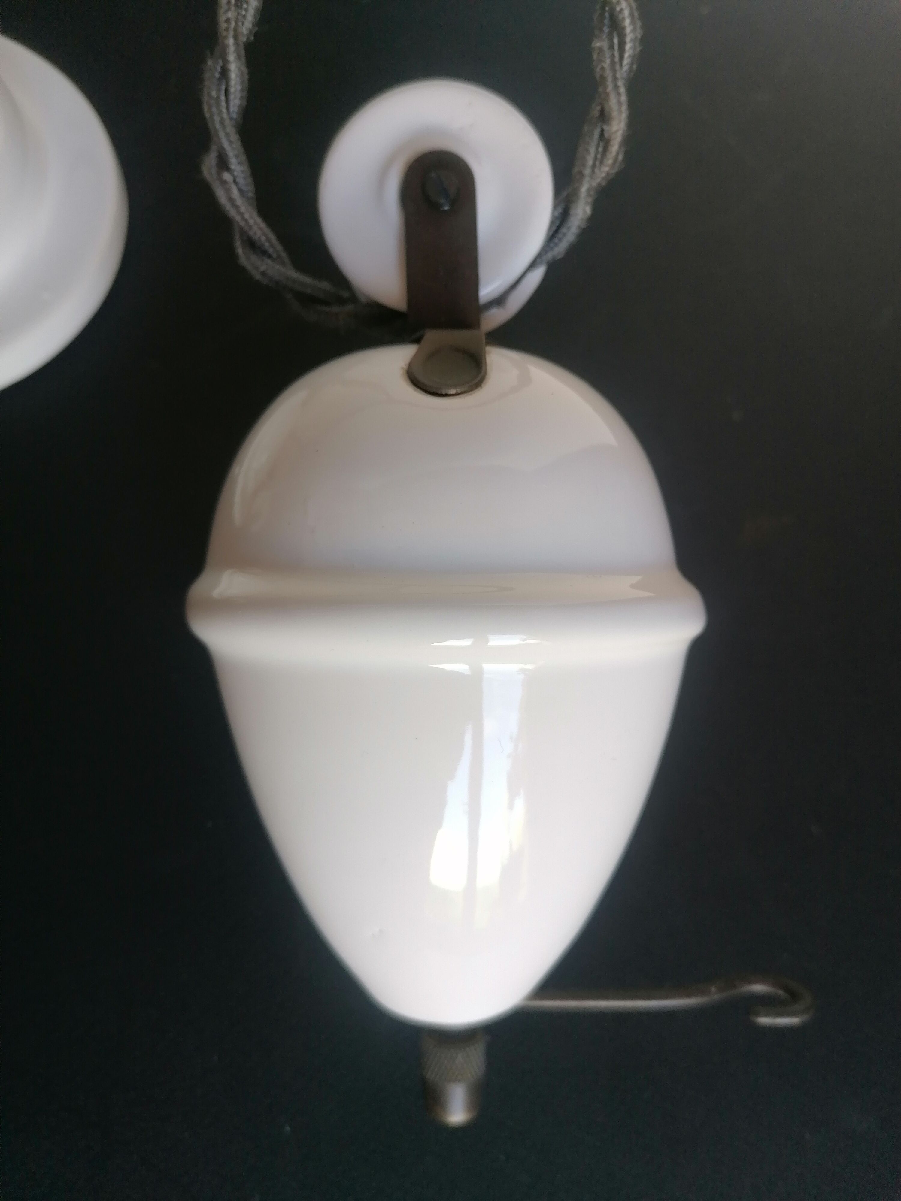Old white ceramic pendant lamp
