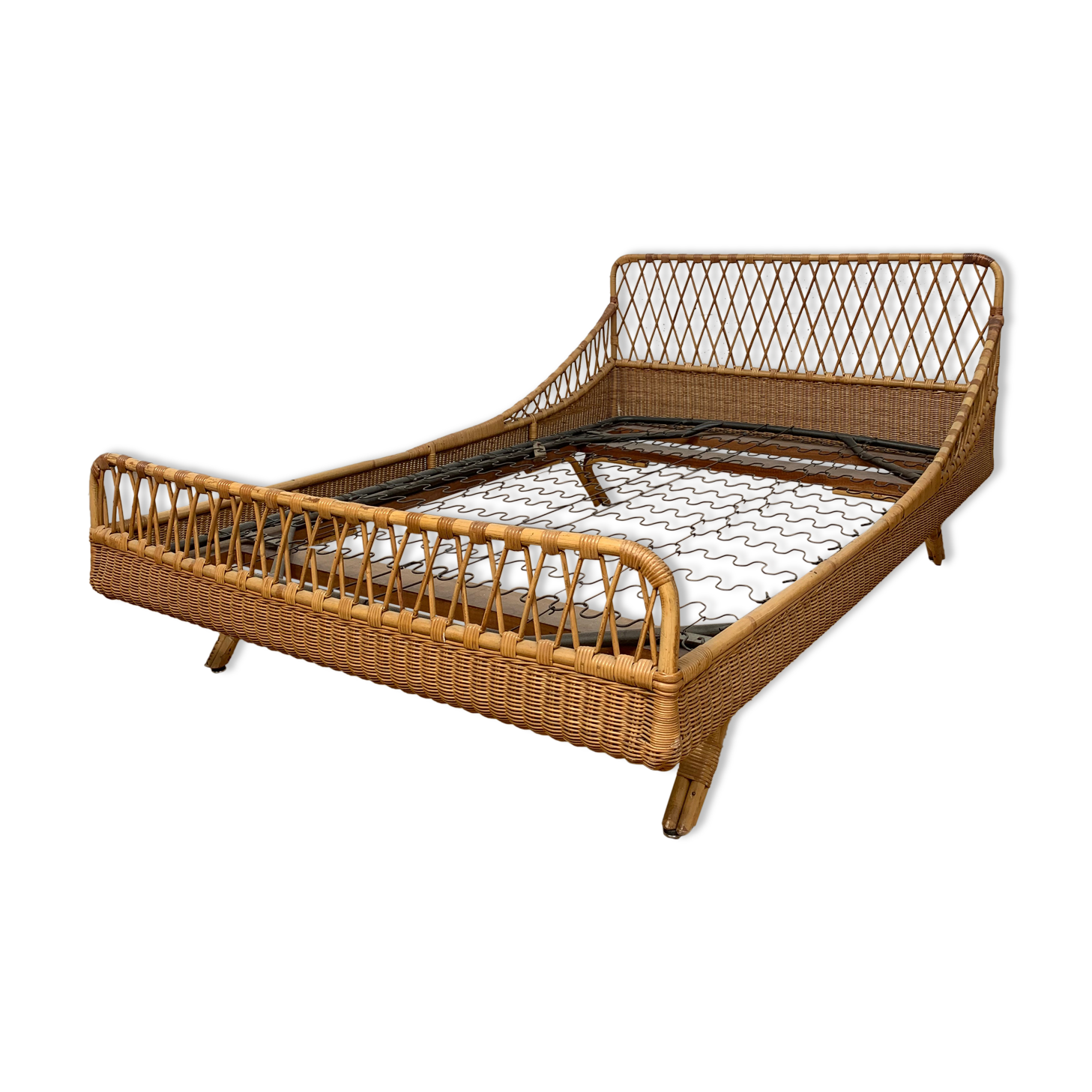 Rattan bed 60s