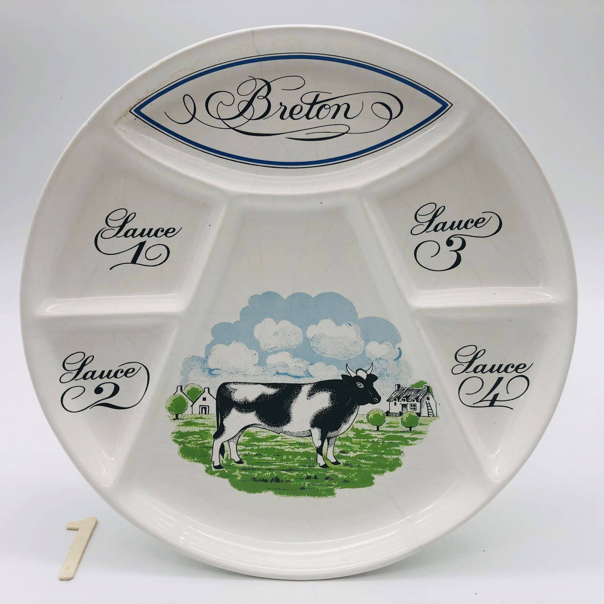 6 Bourguignonne fondue plates, Porcelain and Earthenware from Auteuil - Paris.
