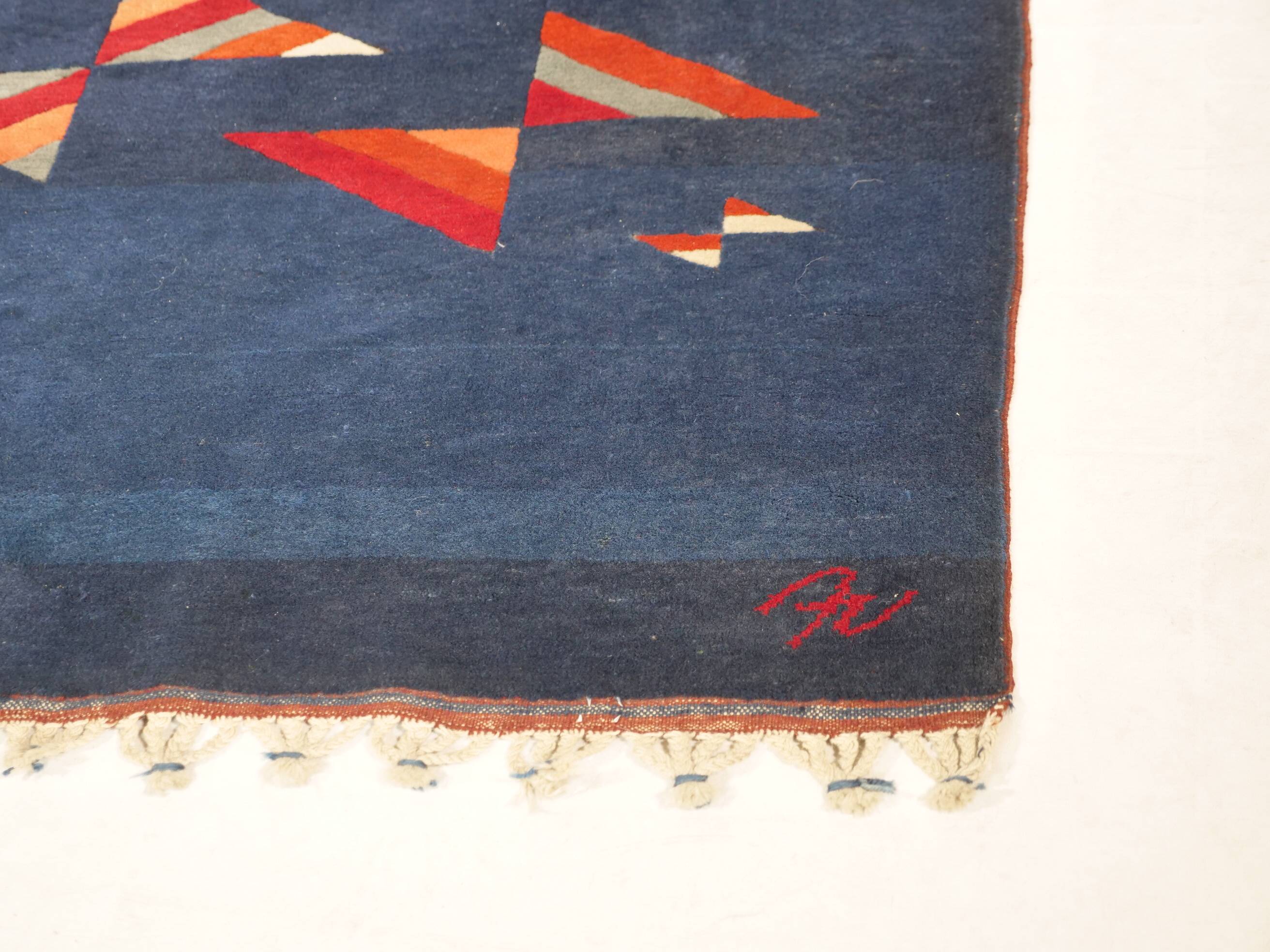 Postmodern Hand-Knotted Wool Rug from Nepal, 1980s Vintage