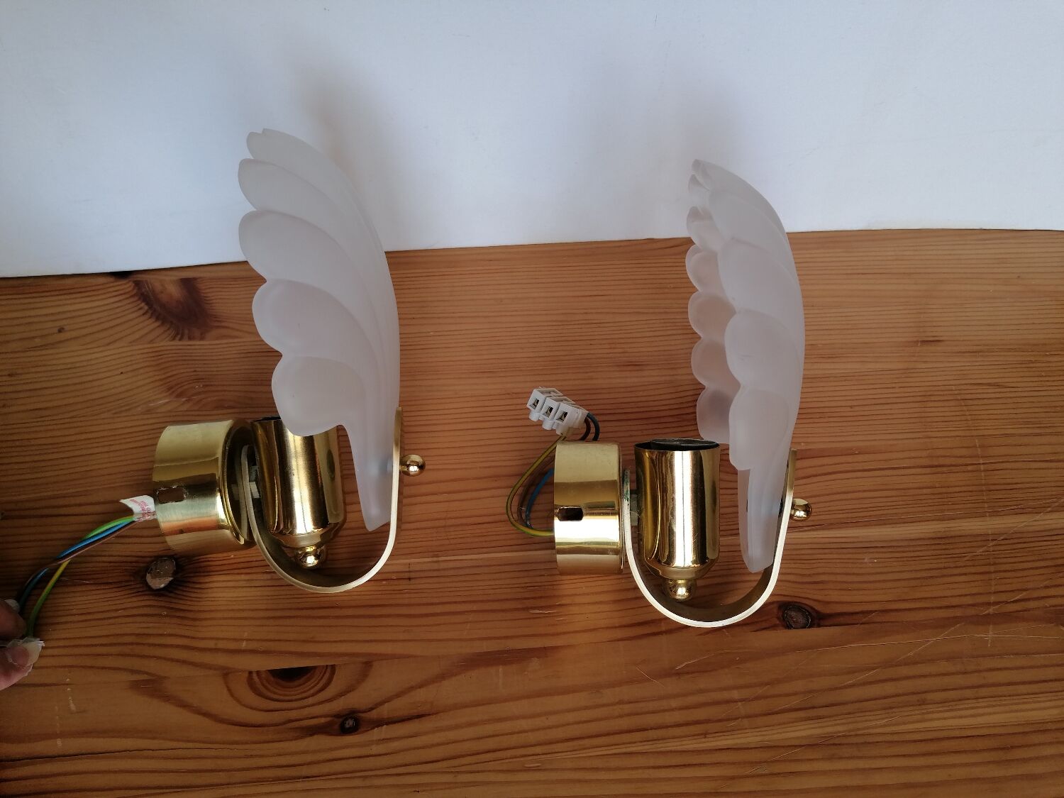 Pair of Deknudt shell wall lights