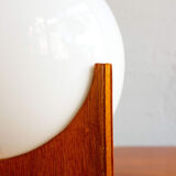 Small glass & wood table lamp, Czechoslovakia, 1960s