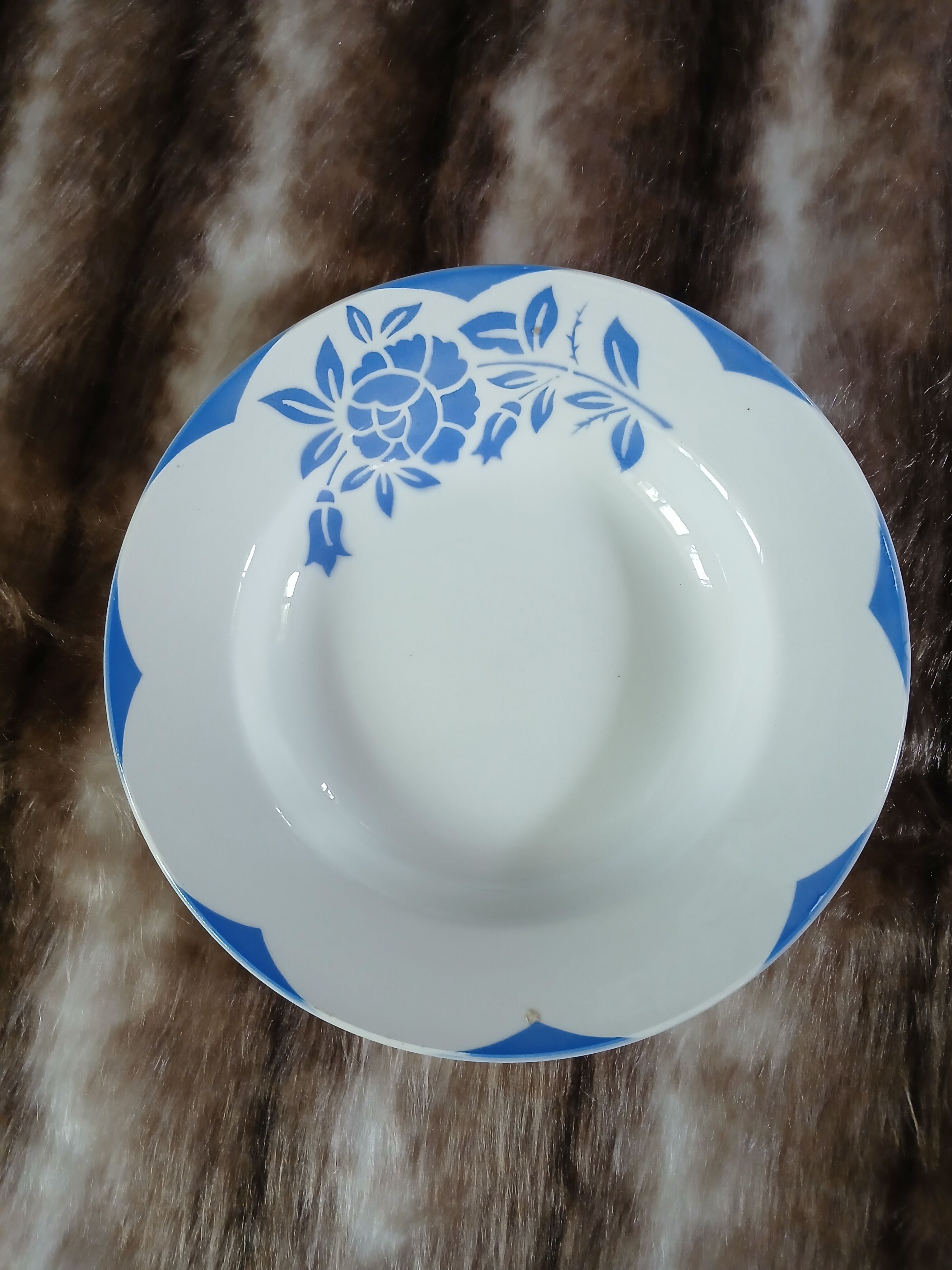 8 mismatched antique deep plates
