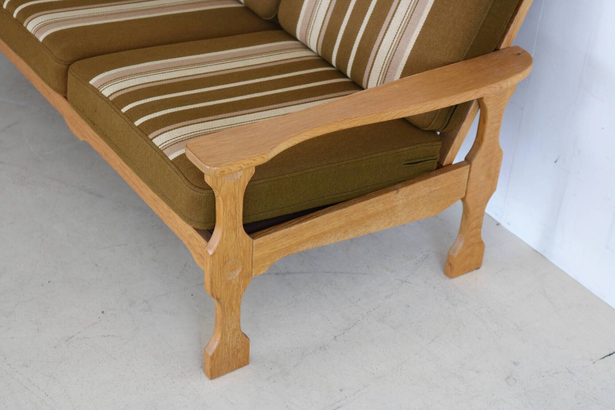 Sofa danois en chêne vintage, années 50