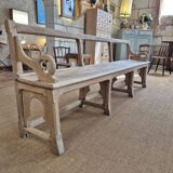 Antique oak church pew