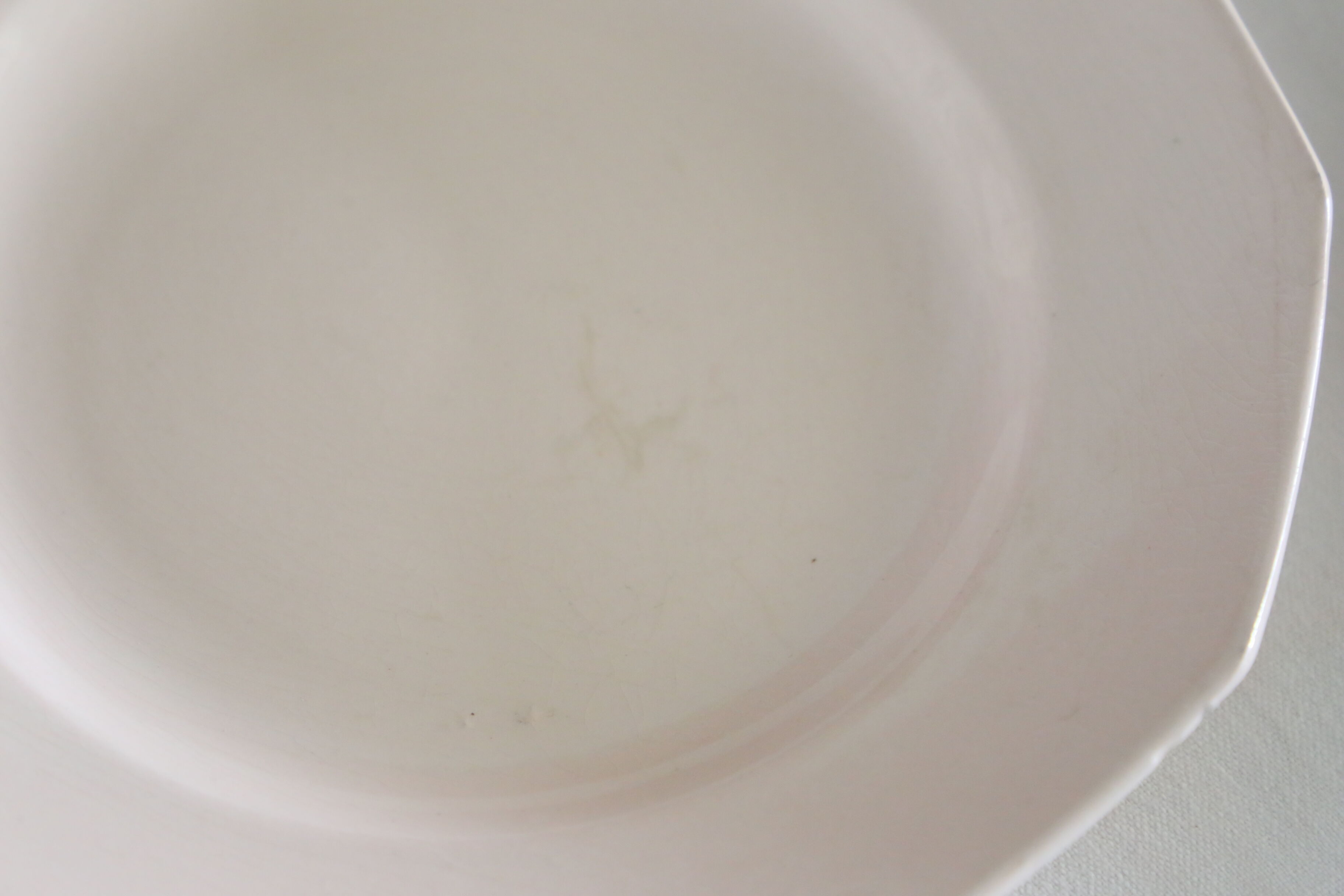 Flat plates in pink ceramic, art deco, 1930, st Amand
