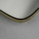 Miroir vintage avec bord en aluminium doré, années 1960