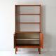 Vintage Scandinavian bookcase with hinged doors and open shelves