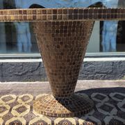 Round table in glazed ceramic mosaic – conical central base
