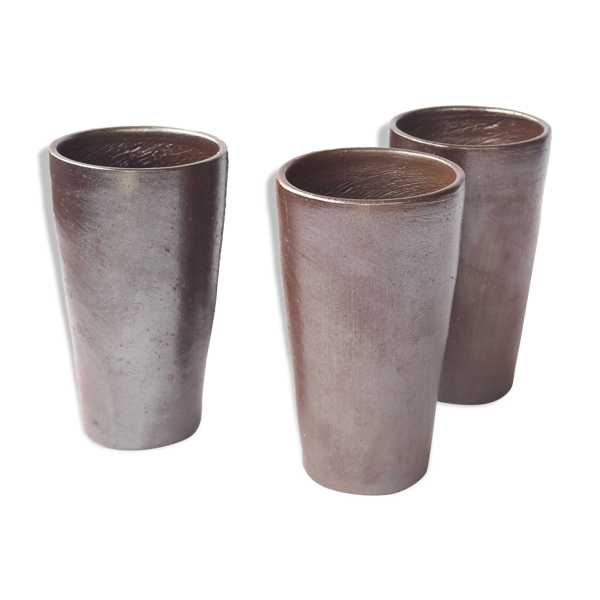 Lot de 3 gobelets grès