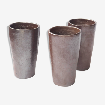 Set of 3 large sandstone cups