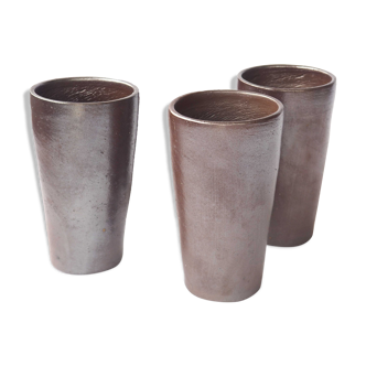 Set of 3 large sandstone cups