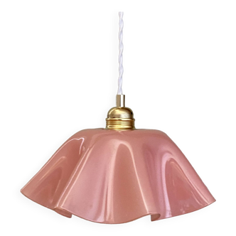 Vintage lampshade pendant light in pink opaline