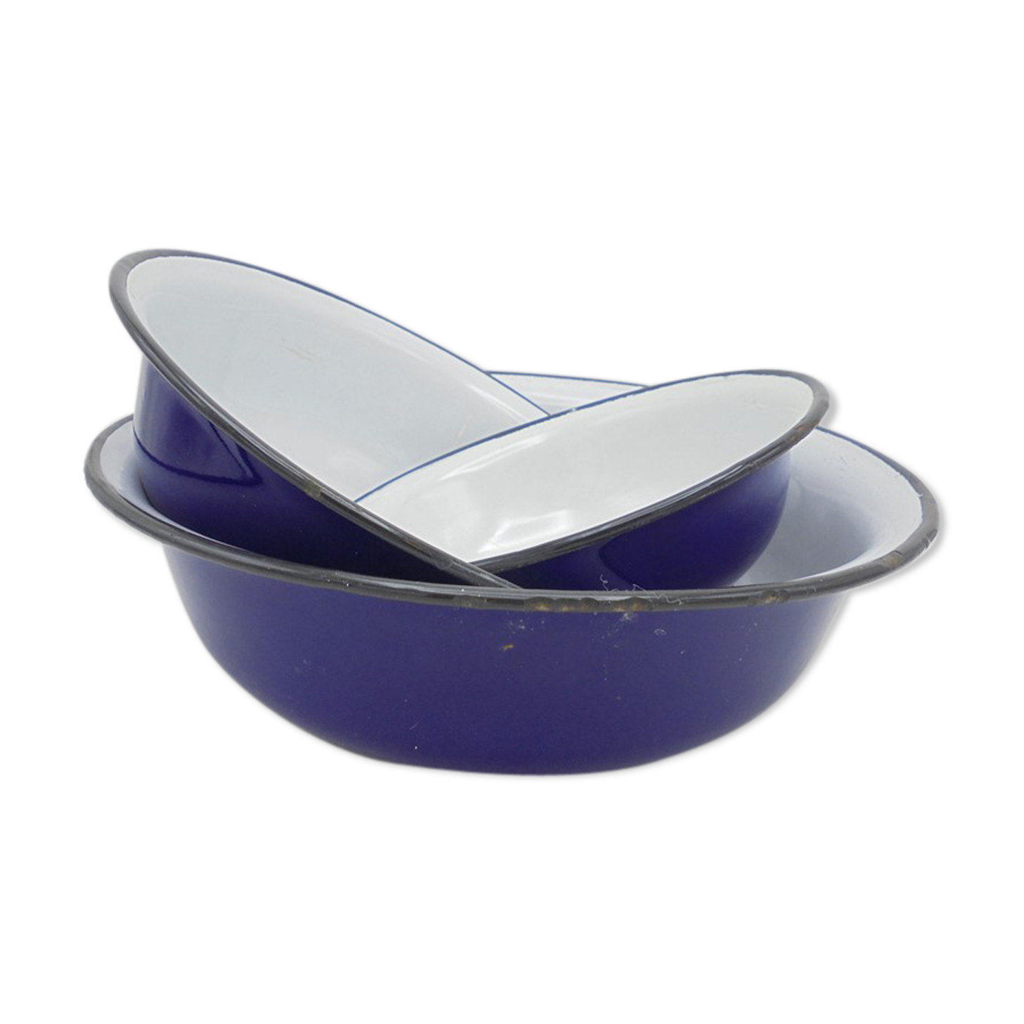 Trio de plats en tôle émaillée