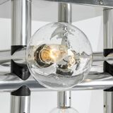 Large Sputnik atomium chrome suspension light by Kalmar, Austria, 1970s.