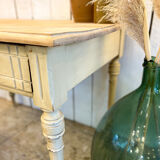 Old farmhouse table with central drawer