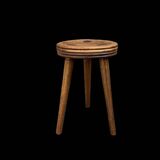 Old small wooden tripod stool