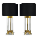 Pair of lucite table lamps