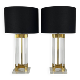 Paire de lampes de table en lucite
