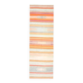 1970s Vintage Turkish Oushak Handmade Wool Cotton Orange Runner Rug 89x270