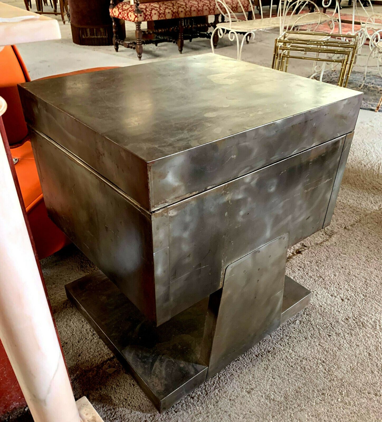 Industrial design rare furniture binder Val-Rex in brushed steel around 1940