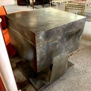 Industrial design rare furniture binder Val-Rex in brushed steel around 1940