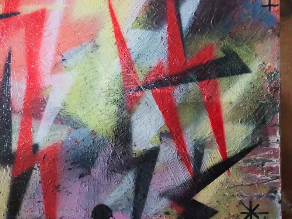 Abstract painting abstract art oil on canvas 70s/80s