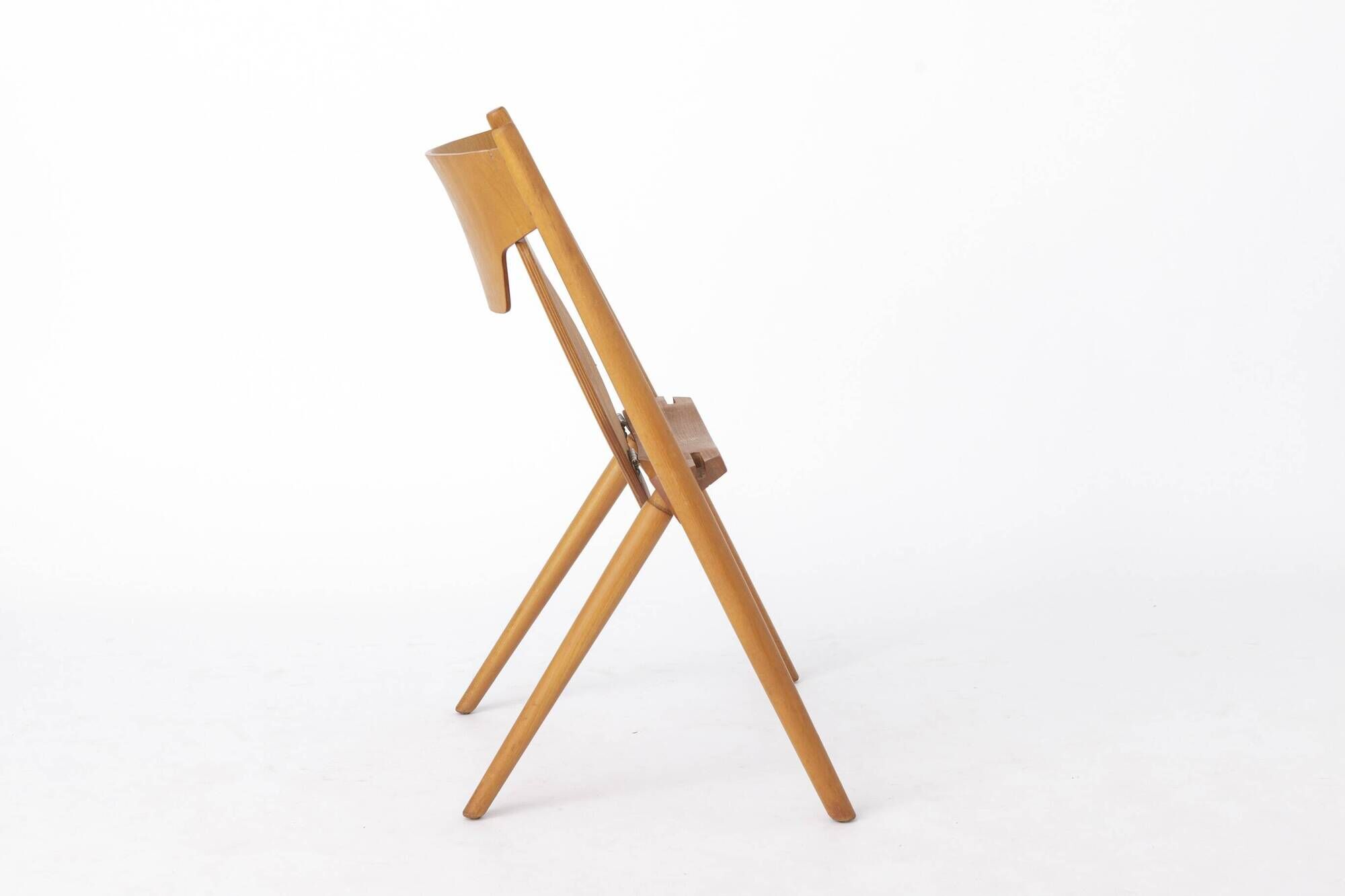 Vintage Hiller Folding Chair | German Beech Wood Chair | 1970s