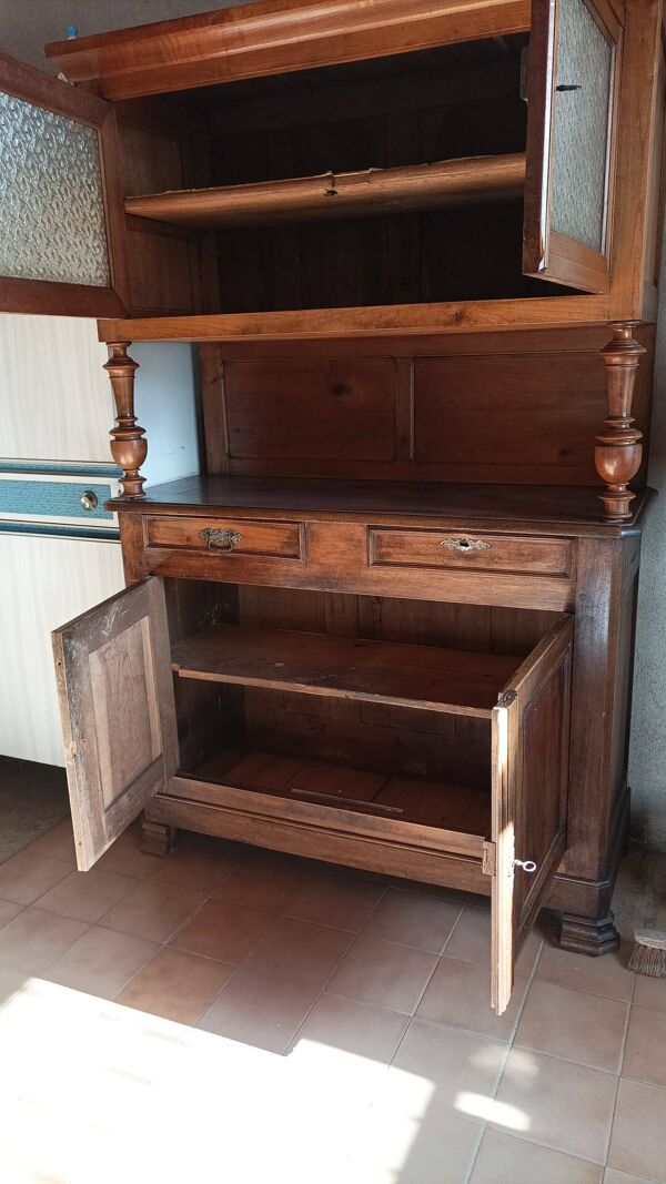 Buffet, vaisselier 2 corps en bois massif