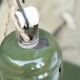 Pair of enameled sheet metal suspension lamp industrial shop green plant