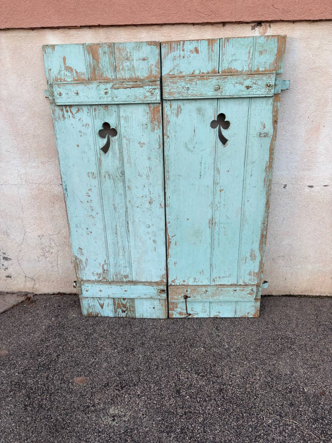 Green wooden shutters