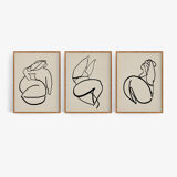 Framed set of 3 figure giclee prints, 50x70