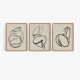 Framed set of 3 figure giclee prints, 50x70