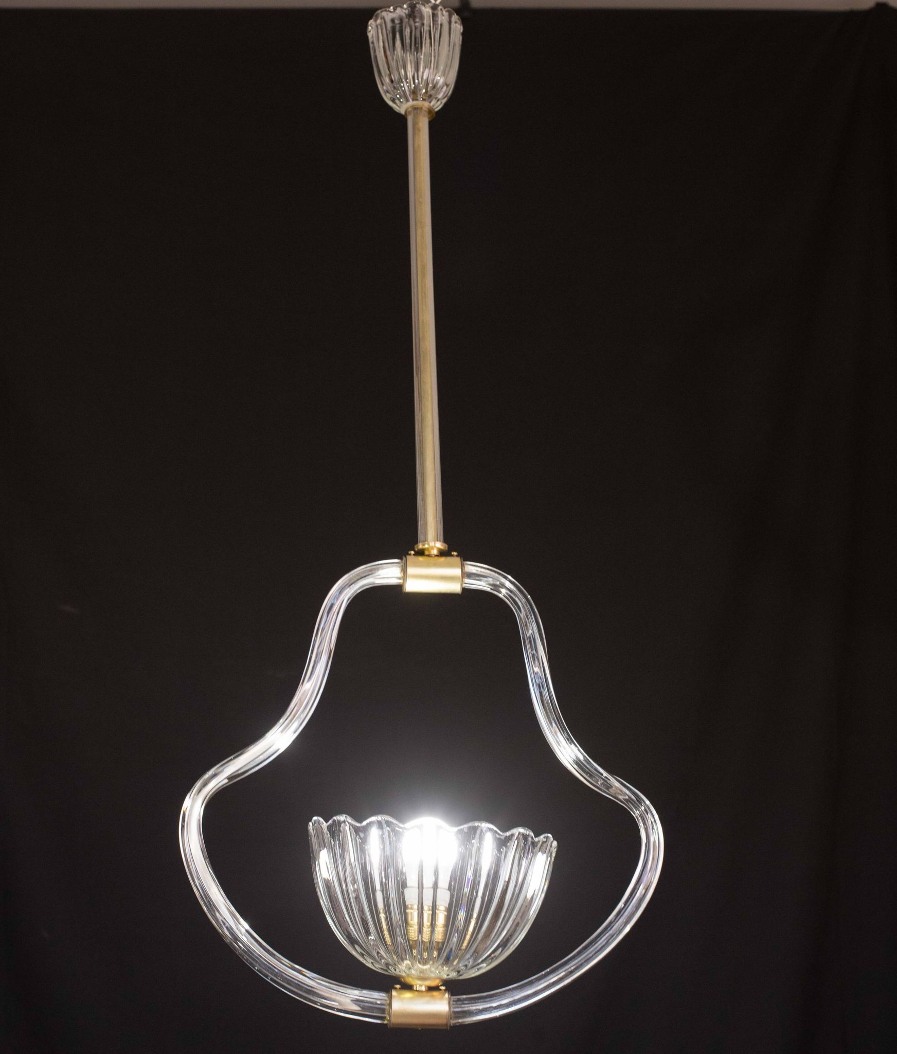Elegant Art Decò Barovier and Toso Chandelier, 1940s