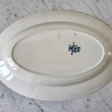 large oval dish in Terre de Fer Longwy model Bellanger late 19th century
