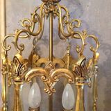Gilded bronze lantern, 2 lights, 50s