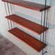 Wall shelf, khaki green and teak